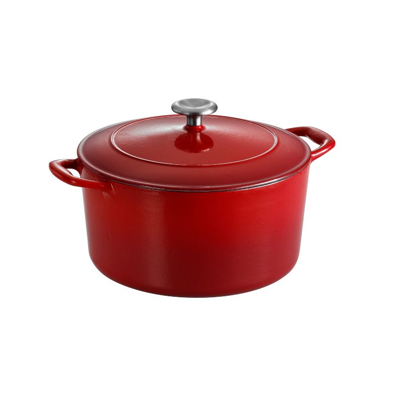 Tramontina Gourmet 6.5qt Enameled Cast Iron Round Dutch Oven with Lid Red, 2 of 5