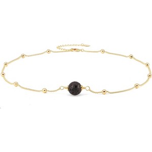 18K Gold Plated Paperclip Choker with Freshwater Cultured Pearl Pendant, Dainty Satellite Chain Necklace - 1 of 4