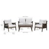 Seats with Thick Cushions & Solid Acacia Frames Outdoor Conversation Set - 2 of 4