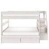 Modern Farmhouse Queen Over Queen Bunk Bed With Staircase and Storage Drawers - 3 of 4