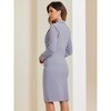 INSPIRE CHIC Women's Office Long Sleeve Blazer and Pencil Skirt Suit 2 Pieces set - 4 of 4