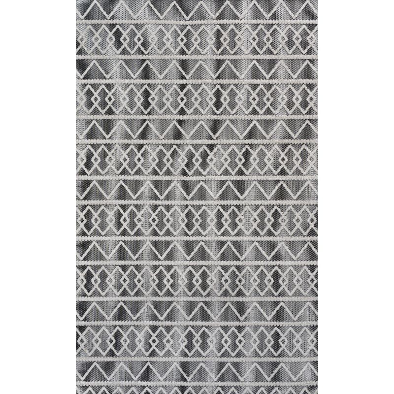 Aylan High-Low Pile Knotted Trellis Geometric Indoor/Outdoor Area Rug  - JONATHAN Y, 2 of 14