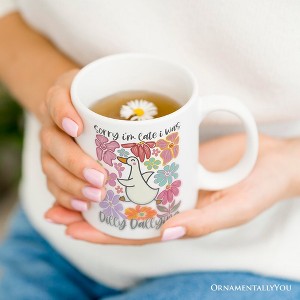 Sorry I'm Late I Was Dilly Dallying Mug, Funny Goose and Flowers Gift | OrnamentallyYou - 1 of 4