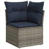 vidaXL Patio Sofa Set with Cushions Modular Outdoor Seating 7 Piece Poly Rattan - Gray - 4 of 4