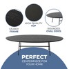 LeisureMod Rossmore Modern Oval Coffee Table with Black Steel Frame - 4 of 4