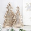AuldHome Design Wooden Christmas Tree Trays, 2pc Set, Rustic Farmhouse Holiday Christmas Serving Decorative Platters - 2 of 4