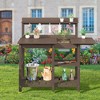 Hyleory HDPE Weather-Resistant Potting Bench Table with Storage Shelf - 2 of 4