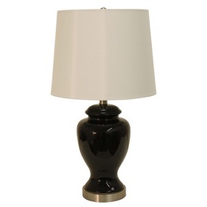 Lorren Ceramic Table Lamp Black (Lamp Only) - Decor Therapy