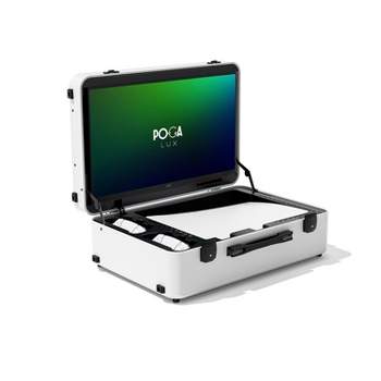 POGA LUX PlayStation 5 Premium Portable Console Travel Case incl. Trolley and 24 AOC Gaming Monitor - White (V2 - Bluetooth Speaker Optional)