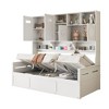 Twin/Full Size Wooden Daybed with All-in-One Storage Cabinet, Open Shelves and Under-bed Storage Space, White/Gray-ModernLuxe - 4 of 4