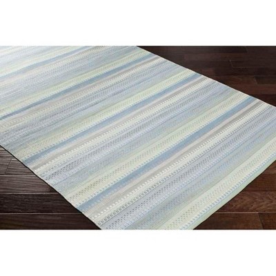 Falmouth 2' x 3' Gray and Sage Wool Stripe Area Rug