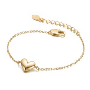 Guili Minimalist Heart Charm Chain Bracelet in White, Gold, or Rose Gold – Dainty, Versatile Accessory for Layering or Adding Romance. - 1 of 2