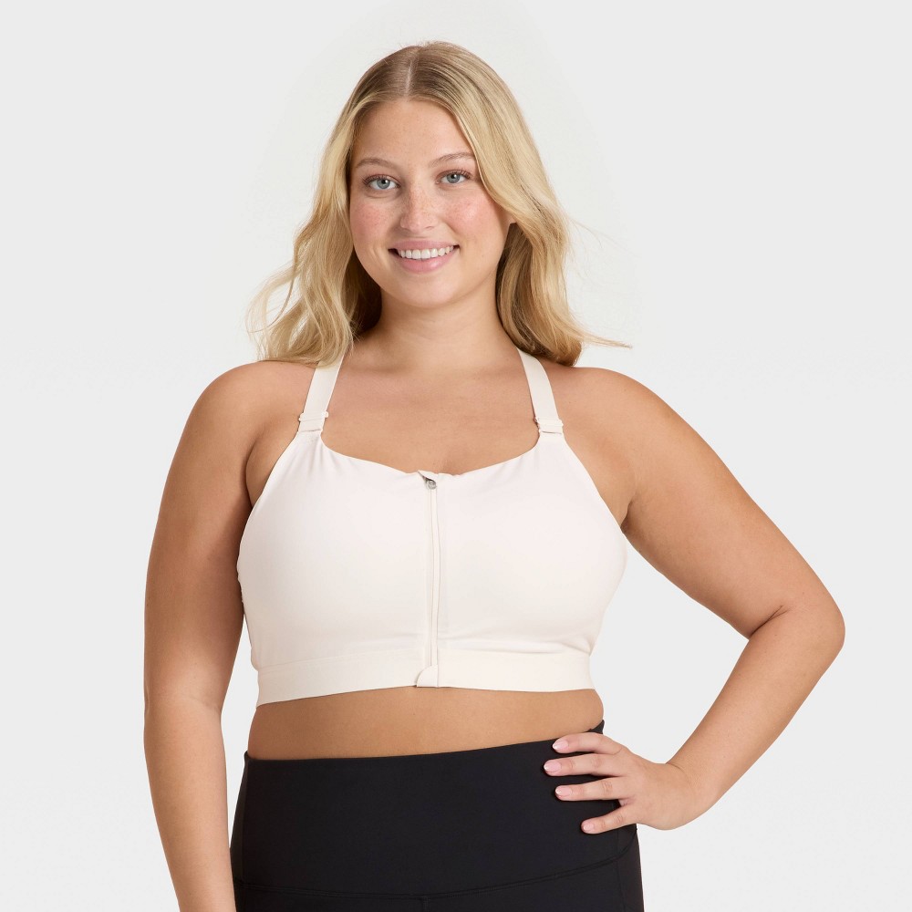 Women's High Support Front Zip Bra - All In Motion™ Cream 40D