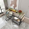 LAOTIES Large Rolling Pet Cage with Feeding Drawer And Storage Cabinet,Indoor Crate with Stainless Steel Bowls - 3 of 4