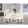 HomeStock 5-Pc Linen White Finish Solid Wood Top-Round Dining Room Set with Dropleaf-Seats 4 - 2 of 4