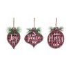 Transpac Metal 5.51 in. Multicolored Christmas Buffalo Plaid Ornament Set of 3 - 2 of 4