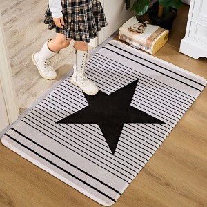 VECELO Front Door Mat Welcome Mat, Absorbent Muddy Kitchen Rugs, Non-Slip Rubber Backing Doormat - 1 of 4