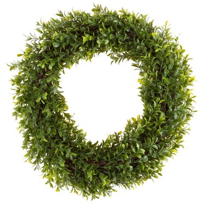 Nature Spring Artificial Hedyotis Wreath - 15", Green