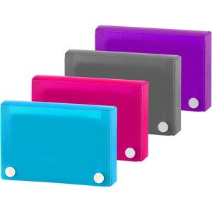 Enday 3" X 5" Index Card Case Holds 5 Tab Dividers Multicolor, 4 Pack - 1 of 4