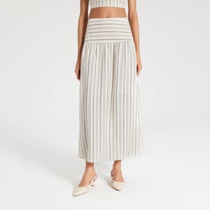 Women's Pleated Curved Yoke Maxi A-Line Skirt - A New Day™ - 1 of 4