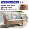 POCASSY 7 Piece Patio Furniture Set All Weather Yellow Wicker Conversation Set with Coffee Table, Loveseat, Chair, Ottoman and Side Table - 3 of 4
