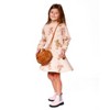 Deux par Deux Girl Glittering French Terry Dress Beige Teddy Bear Print - 2 of 4