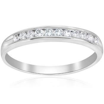 Pompeii3 1/4 Ct Diamond Wedding Ring Channel Set 10k White Gold