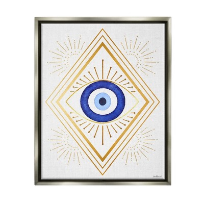 Stupell Industries Vivid Blue Eye Vintage Geometric Deco Glam Shapes