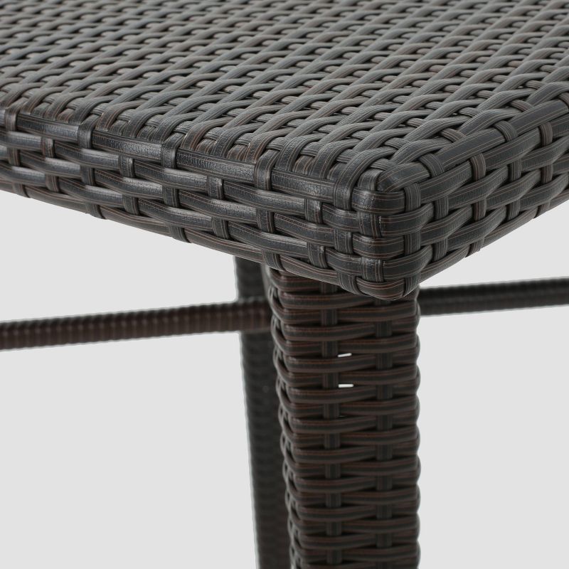 Dominica Square Wicker Bar Table - Brown - Christopher Knight Home, 5 of 6