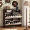 Airsurfer Shoe Storage Cabinet with 4 Flip Drawers, Freestanding Shoe Rack Organizer with Wooden Handle & Anti-Tip for Entryway - 3 of 4
