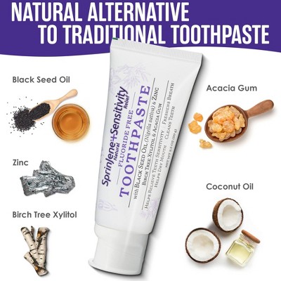 SprinJene Natural Fluoride-Free Sensitive Relief Toothpaste Sodium Lauryl Sulfate-Free - 3.5oz/2ct