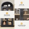 Arched Bookshelf with Doors Farmhouse Bookcase 15.83in Depth Display Storage Shelves 71.4in Tall Wooden Display Cabinet Rounded Bookcases - 4 of 4