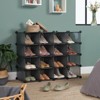 Shoe Rack, 16 Cube Plastic Shoe Rack, Entryway Storage Cabinet, Space-Saving Design, Grey - 4 of 4