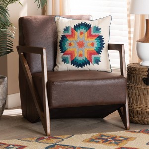 Christa Faux Leather Upholstered Accent Chair: Mid-Century, Retro Lounge Design - Baxton Studio - 1 of 4