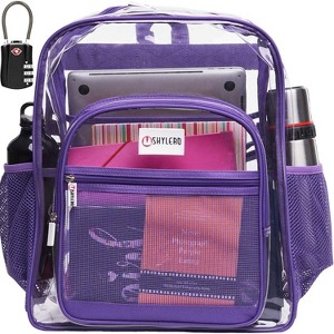 Heavy Duty Clear Backpack with TSA Lock & 2-Way Zipper, PVC Bookbag for Secure Travel & Events - 1 of 4