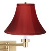 Barnes and Ivy Alta Warm Gold Plug-In Swing Arm Wall Lamp w/ Red Shade - 2 of 4
