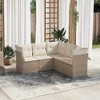 vidaXL Garden Sofa Set Beige PE rattan Medium Modular Garden Sofa Set - 2 of 4