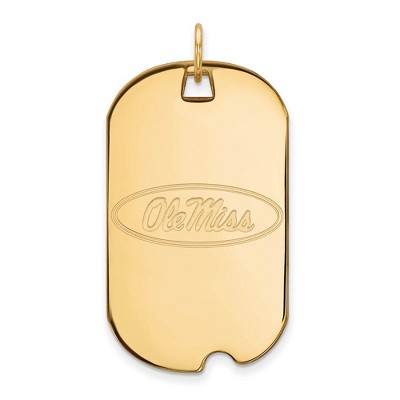 Black Bow Jewelry 14k Yellow Gold Mississippi Rebels NCAA Large Pendant