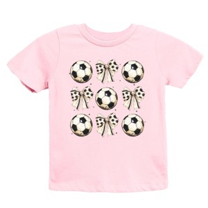 The Juniper Shop Soccer Ball Bows Stacked Youth Short Sleeve Tee - 1 of 4