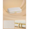 Travel Jewelry Case, Jewelry Organizer with Mirror, Jewelry Pouch, Woven Embossed PU Leather, Hard Shell, Large Capacity, Gift Idea - 3 of 4