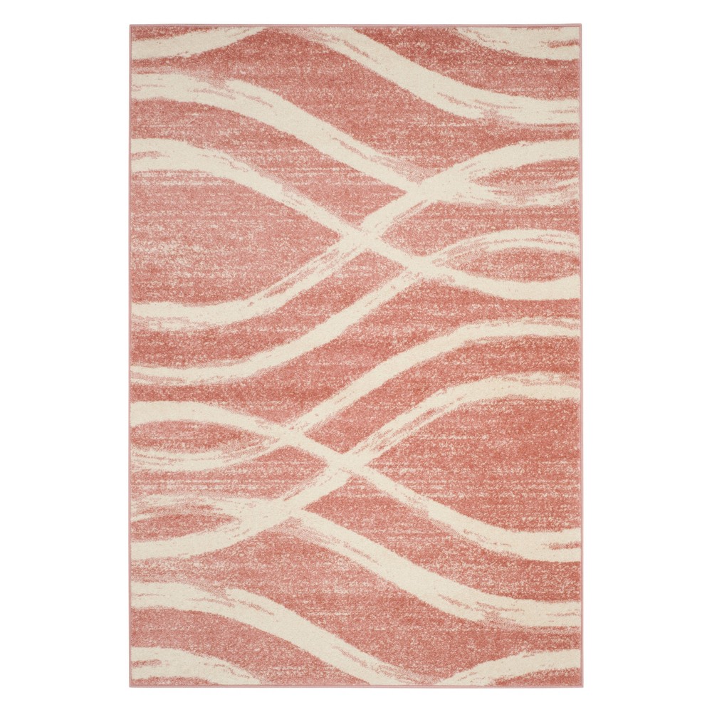 6'x9' Wave Area Rug Rose/Cream - Safavieh