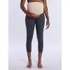 Women's Essential Stretch Secret Fit Over the Belly Maternity Crop Leggings | Motherhood Maternity - 4 of 4
