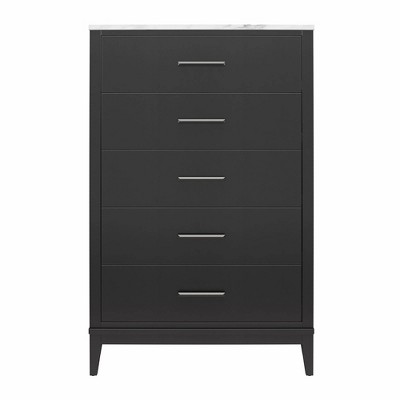 5 Drawer Dresser Black - Prepac : Target