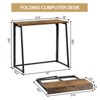 Homy Casa Compact Folding Desk with Metal Frame, Small Space Work Table - 3 of 4