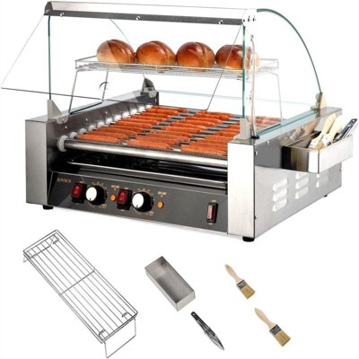Winado 11 Rollers 1,650W 110V 30 Hot Dog Roller Grill with Cover