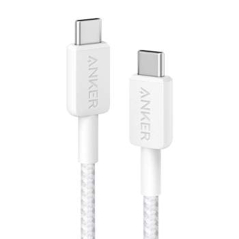 Anker 3' 60W Braided USB-C to USB-C Max Fast Charging Cable - White