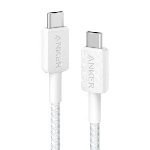 Anker 3' 60w Braided Usb-c To Usb-c Max Fast Charging Cable - White : Target