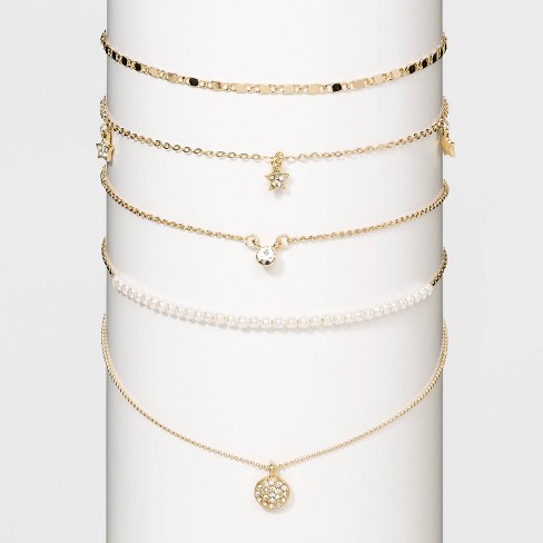 Perfect Deal On Gold Polish Layered Long Necklace Set