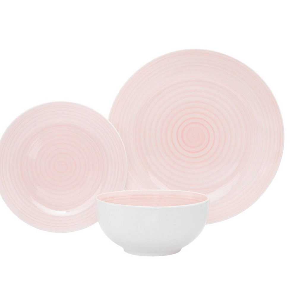 Photos - Glass Godinger Silver 12pc Porcelain Spiral Dinnerware Set Pink