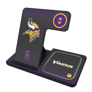 Keyscaper Minnesota Vikings Linen 15-Watt 3 in 1 Charging Station - 1 of 4